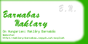 barnabas maklary business card